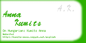 anna kumits business card